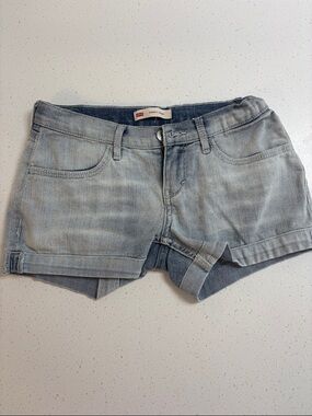 Levi's Washed Light Blue Denim Shorty Shorts Size 12 Reg Kids
